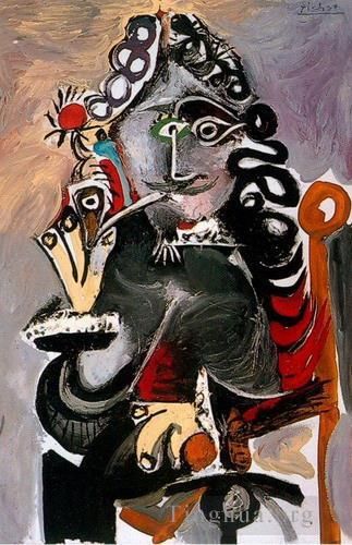 Pablo Picasso's Contemporary Oil Painting - Mousquetaire a la pipe 1968