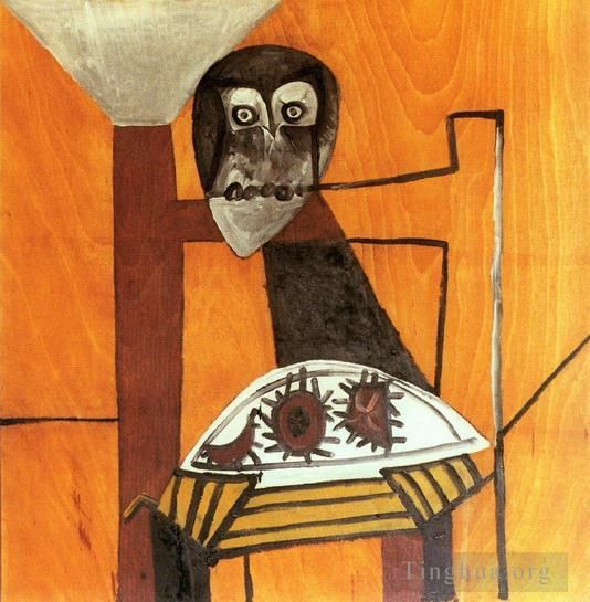 Pablo Picasso's Contemporary Oil Painting - Nature morte a la chouette et aux trois oursins 1946