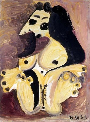 Pablo Picasso's Contemporary Oil Painting - Nu sur fond mauve de face 1967