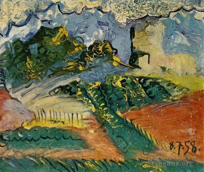 Pablo Picasso's Contemporary Oil Painting - Paysage 1958