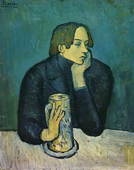 Pablo Picasso's Contemporary Oil Painting - Portrait De Jaime Sabartes Le Bock 1901