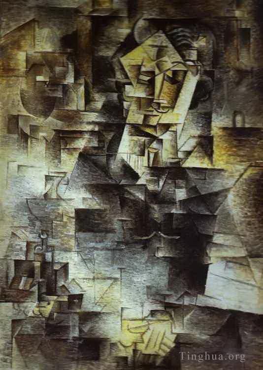 Pablo Picasso's Contemporary Oil Painting - Portrait of Daniel Henry Kahnweiler 1910