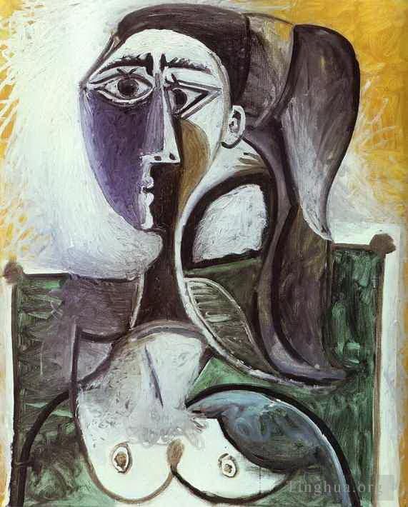 Pablo Picasso's Contemporary Oil Painting - Portrait of a Sitting Woman 1960