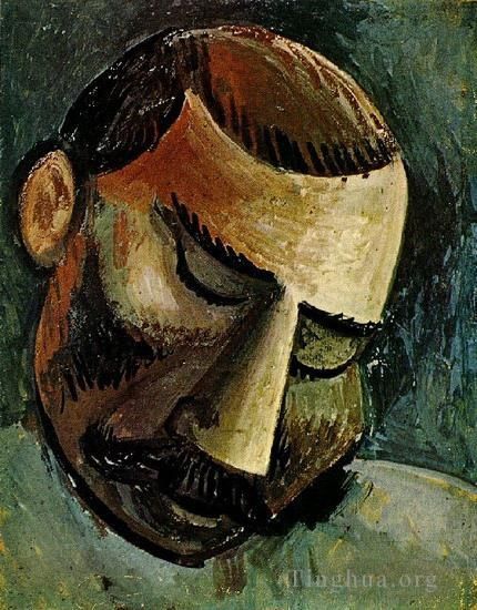 Pablo Picasso's Contemporary Oil Painting - Tete d homme 1908