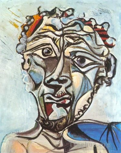 Pablo Picasso's Contemporary Oil Painting - Tete d homme 2 1971