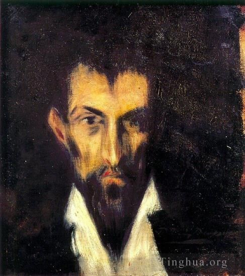 Pablo Picasso's Contemporary Oil Painting - Tete d homme a la Greco 1899