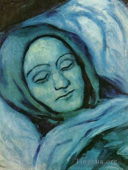 Pablo Picasso's Contemporary Oil Painting - Tete d une femme morte 1902