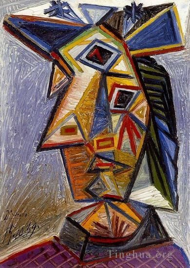 Pablo Picasso's Contemporary Oil Painting - Tete de femme 1939