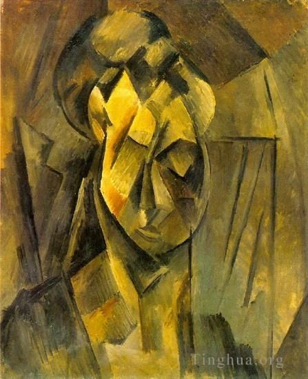 Pablo Picasso's Contemporary Oil Painting - Tete de femme Fernande 1909