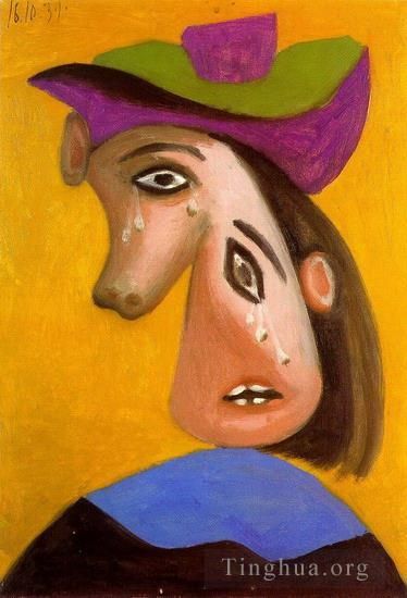 Pablo Picasso's Contemporary Oil Painting - Tete de femme en pleurs 1939
