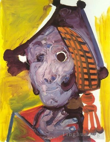 Pablo Picasso's Contemporary Oil Painting - Tete de matador 1970