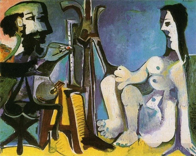 Pablo Picasso's Contemporary Oil Painting - The Artist and His Model L artiste et son modele 1926