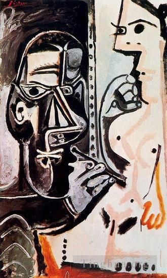 Pablo Picasso's Contemporary Oil Painting - The Artist and His Model L artiste et son modele 4 1963