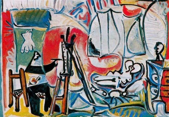 Pablo Picasso's Contemporary Oil Painting - The Artist and His Model L artiste et son modele IV 1963