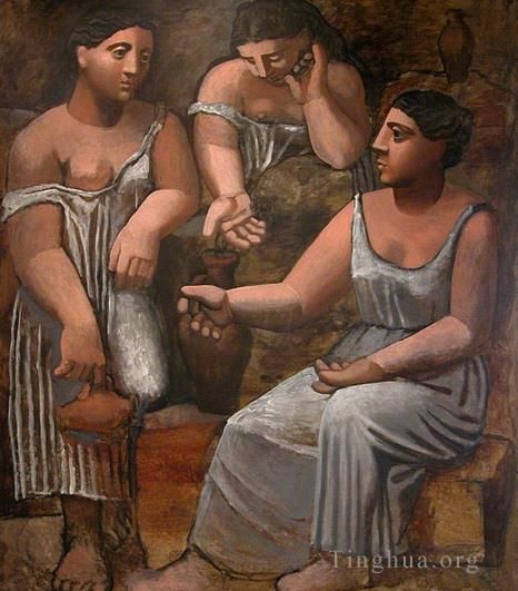 Pablo Picasso's Contemporary Oil Painting - Trois femmes a la fontaine 1921