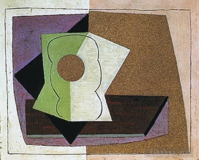 Pablo Picasso's Contemporary Oil Painting - Verre sur une table 1914