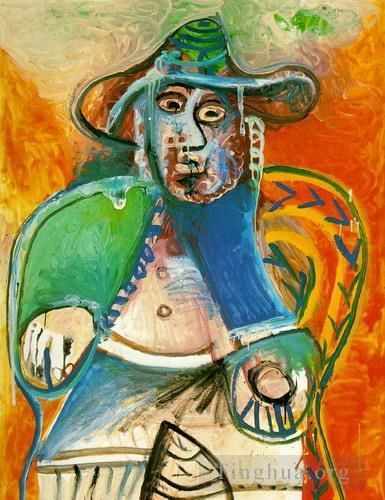 Pablo Picasso's Contemporary Oil Painting - Vieil homme assis 1970