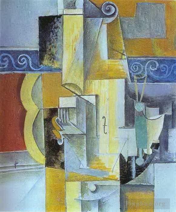 Pablo Picasso's Contemporary Oil Painting - Violin and Guitar 1913