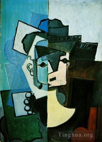 Pablo Picasso's Contemporary Oil Painting - Visage de femme 1953