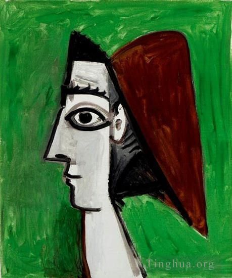 Pablo Picasso's Contemporary Oil Painting - Visage feminin profil 1960