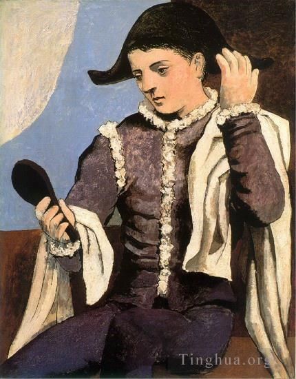 Pablo Picasso's Contemporary Various Paintings - Arlequin au miroir 1923