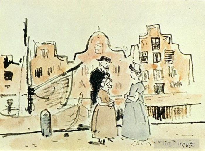 Pablo Picasso's Contemporary Various Paintings - Au bord du canal 1905