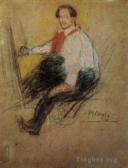 Pablo Picasso's Contemporary Various Paintings - Autoportrait Yo tude 1901
