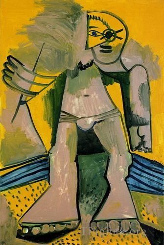 Pablo Picasso's Contemporary Various Paintings - Baigneur debout 1971