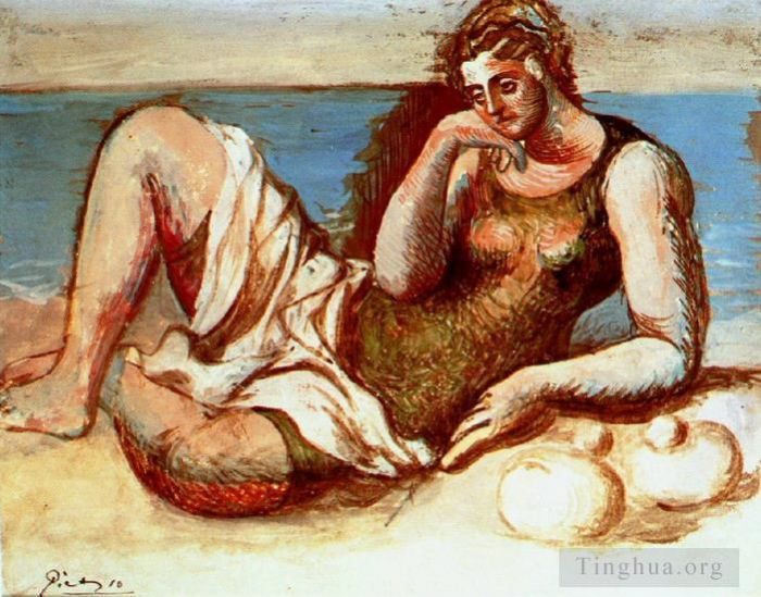Pablo Picasso's Contemporary Various Paintings - Baigneuse 1908