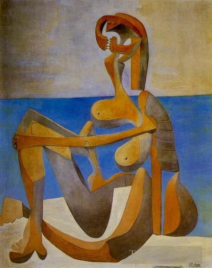 Pablo Picasso's Contemporary Various Paintings - Baigneuse assise au bord de la mer 1930