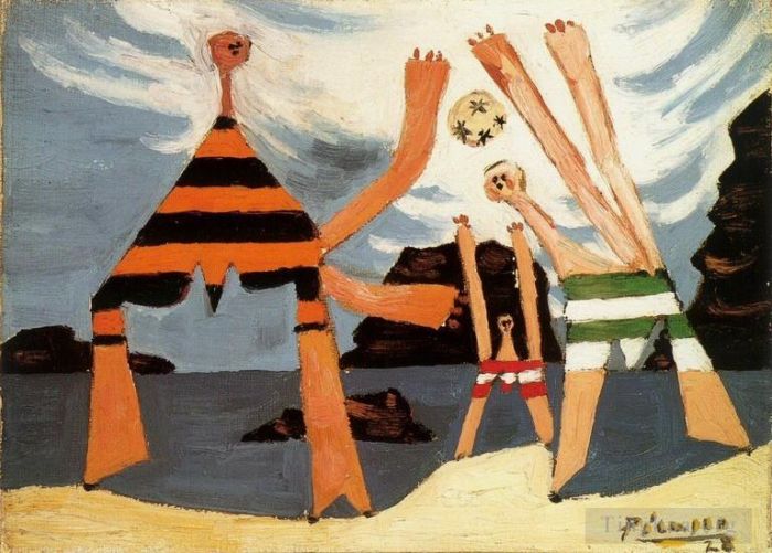 Pablo Picasso's Contemporary Various Paintings - Baigneuses au ballon 1928