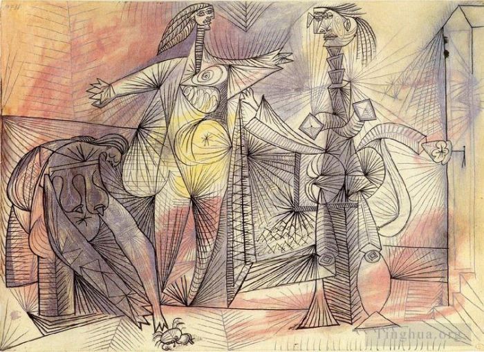 Pablo Picasso's Contemporary Various Paintings - Baigneuses au crabe 1938