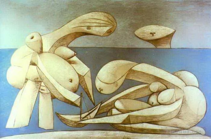 Pablo Picasso's Contemporary Various Paintings - Bathers with a Toy Boat 1937