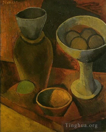 Pablo Picasso's Contemporary Various Paintings - Bols et cruche 1908