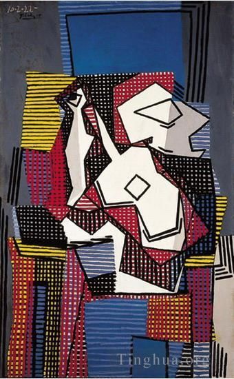 Pablo Picasso's Contemporary Various Paintings - Bouteille guitare et compotier 1922