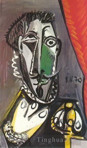 Pablo Picasso's Contemporary Various Paintings - Buste d homme 1970