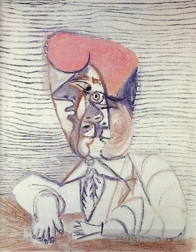 Pablo Picasso's Contemporary Various Paintings - Buste d homme 1972