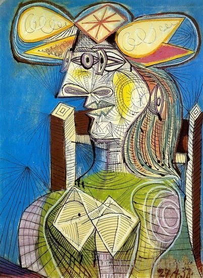 Pablo Picasso's Contemporary Various Paintings - Buste de Femme assise Dora 1938