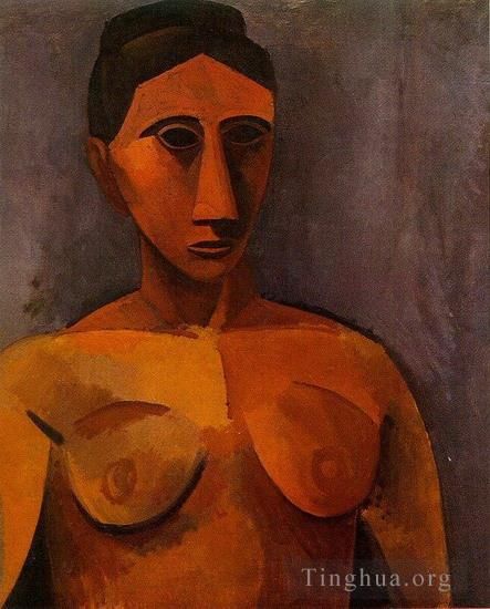 Pablo Picasso's Contemporary Various Paintings - Buste de femme 1908