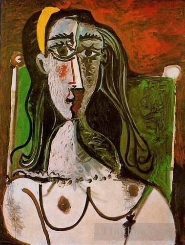 Pablo Picasso's Contemporary Various Paintings - Buste de femme assise 1960