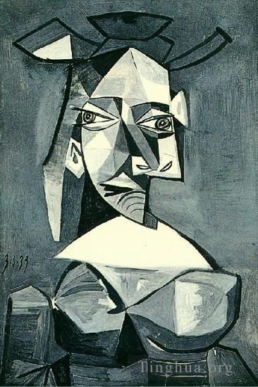 Pablo Picasso's Contemporary Various Paintings - Buste de femme au chapeau 1939