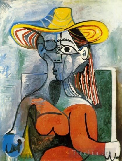 Pablo Picasso's Contemporary Various Paintings - Buste de femme au chapeau 1962