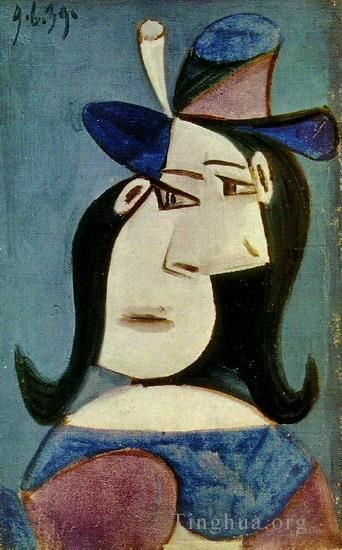 Pablo Picasso's Contemporary Various Paintings - Buste de femme au chapeau 2 1939