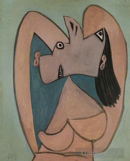 Pablo Picasso's Contemporary Various Paintings - Buste de femme les bras croises derriere la Tete 1939