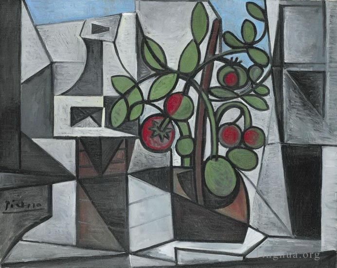 Pablo Picasso's Contemporary Various Paintings - Carafe et plant de tomate 1944