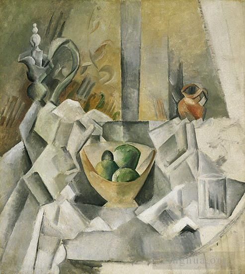 Pablo Picasso's Contemporary Various Paintings - Carafon pot et compotier 1909