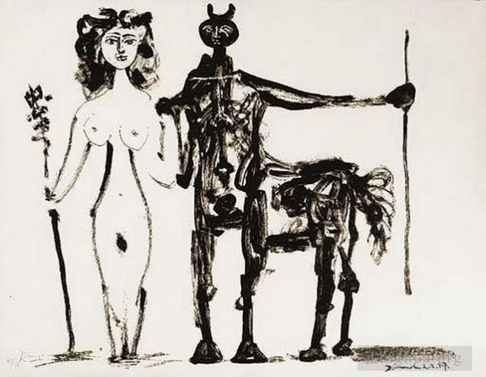 Pablo Picasso's Contemporary Various Paintings - Centaure et bacchante 1947
