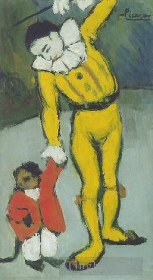 Pablo Picasso's Contemporary Various Paintings - Clown au singe 1901