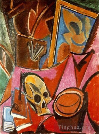 Pablo Picasso's Contemporary Various Paintings - Composition avec Tete de mort 1908