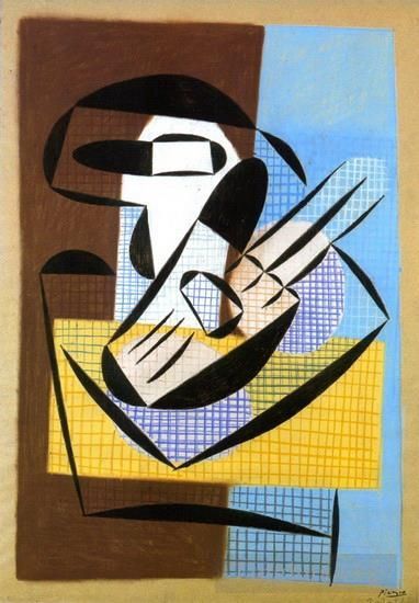Pablo Picasso's Contemporary Various Paintings - Compotier et guitare 1927